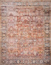 Loloi LAYLA Collection, LAY-02, Spice / Marine, 2'-6" x 7'-6", .13" Thick, Ru...
