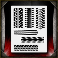 Tire Tracks Pattern Airbrush Stencil Template Paint Airsick