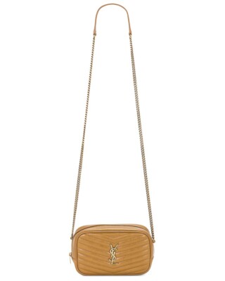 SAINT LAURENT Lou Mini $1700 Tabac Brown Leather Shoulder Bag New