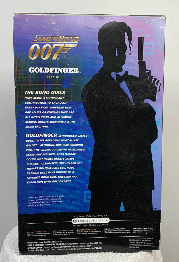 2009 Barbie James Bond 007 Goldfinger Pussy Galore Mattel 2009 Barbie James Bond 007 Goldfinger Pussy Galore Mattel