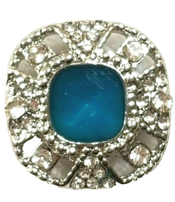 3D CLEAR BLUE RHINESTONES 18mm/20mm GINGER SNAP BUTTON POPPER FOR NOOSA JEWELRY