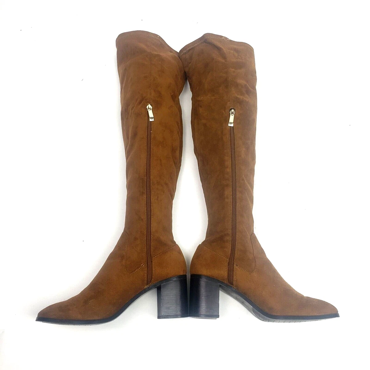 Zara Faux Suede Over The Knee Thigh High Boots Size 8 EU 39 eBay