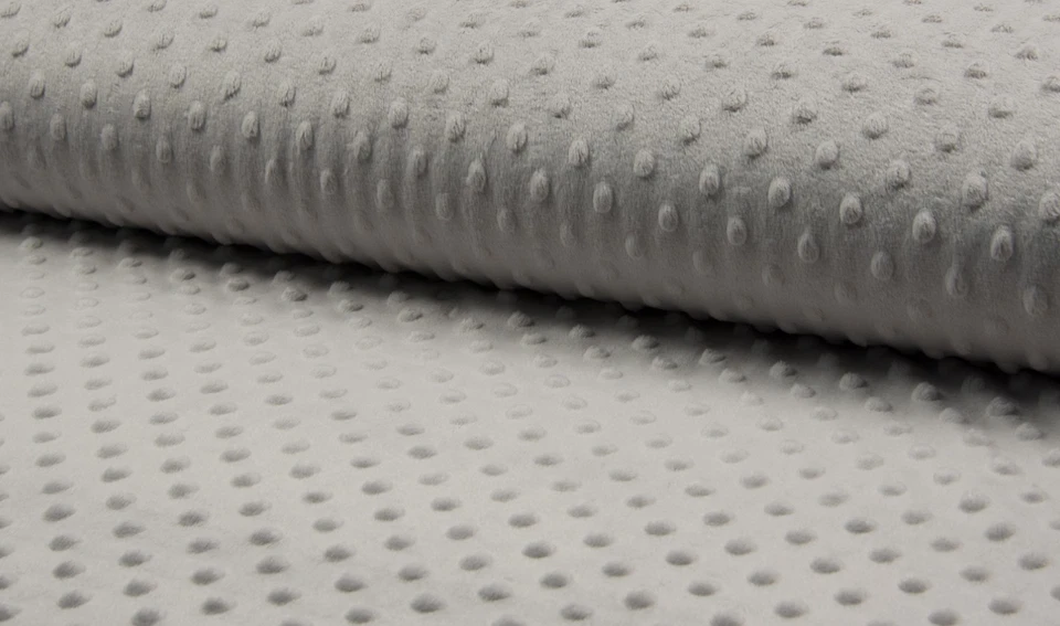 Peluche en tissu polaire à pois super doux - largeur 59" - GRIS ARGENTÉ - Photo 1/1