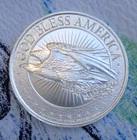 1/2 oz. GOD BLESS AMERIQA - ANON - Type I BU 30mm rounds .999 fine silver
