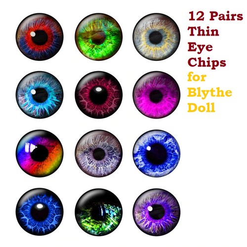 24pcs Eye Chips for 12" Blythe Doll Round Super Thin Glass DIY Toys Accessories - Picture 4 of 24
