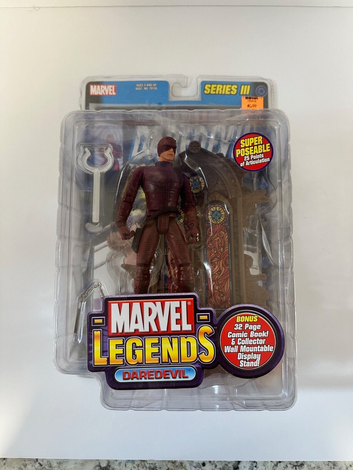 Marvel Legends Series III Daredevil Action Figure Toy Biz 2002 With Comic New