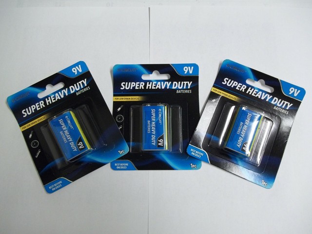 3 Packs Ecircuit Heavy Duty 9V Batteries Best By 2023 Brand New Pkg Free Ship! 3 Packs Ecircuit Heavy Duty 9V Batteries Best By 2023 Brand New Pkg Free Ship!