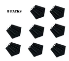 8 pcs Acoustic Foam Bass Trap Soundproof Corner Wall Studio Home 10x5x5 Black