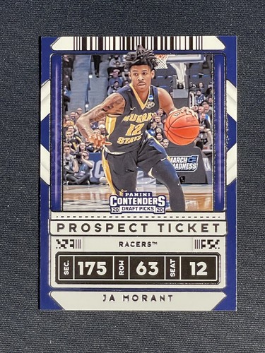 2019-20 CONTENDERS DRAFT PICKS Ja Morant RC Rookie Prospect Ticket Murray St 144