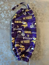 Handmade Viking (Skol) Fabric Plastic Grocery Bags Holder/Dispenser 100% Cotton