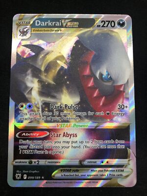 Darkrai VSTAR 099/189 Astral Radiance Holo Ultra Rare NM M Pokemon