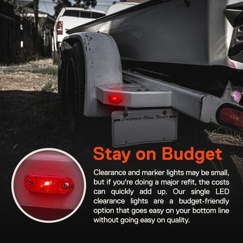 8pc 2.5" Red LED Side Marker Light for Trailers DOT FMVSS 108 SAE P2 - Picture 3 of 8