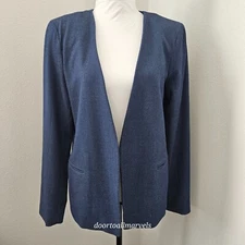 Adrienne Vittadini Stretch Open Front Blazer Light Cardi sz L NWT