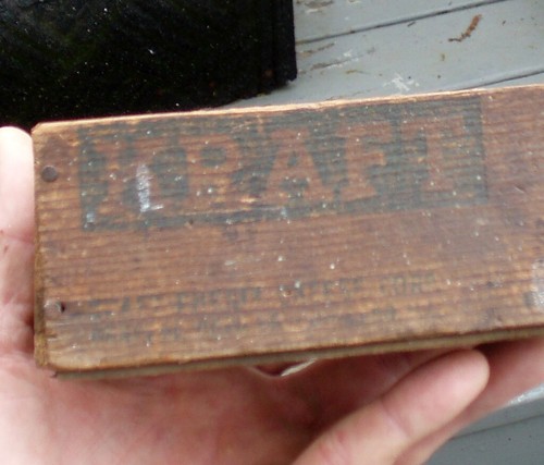 ANTIQUE KRAFT SWISS AMERICAN CHEESE WOOD BOX ADVERTISEMENT RUSTIC FARMHOUSE - Picture 5 of 19