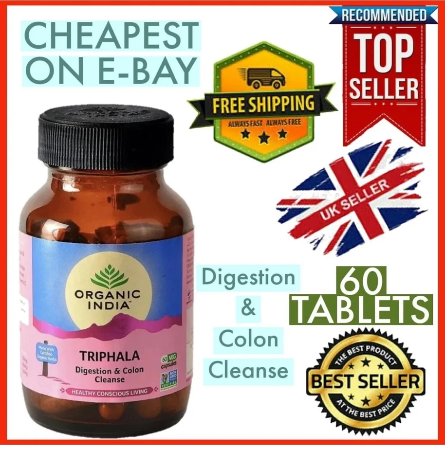 ORGANIC INDIA Triphala - Digestion Colon Cleanse Capsules X60 Vegetarian