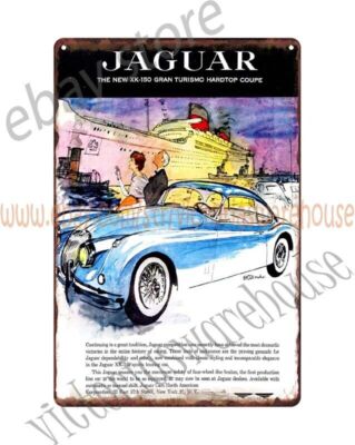 metal art on wall Jaguar 1957 XK150 coupe vintage repro car auto