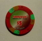 $5.00 CASINO CHIP "HARVEYS RESORT HOTEL CASINO" LAKE TAHOE, NEVADA  — photo 2