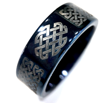 Blue Celtic Wedding Band Love Knot Ring Men S Women Scottish Ring Celtic Ring Ebay