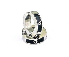 Two Tone Clip On Moon and Star Huggie Hoop Earrings Stainless Steel