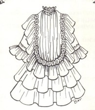 Doll clothes SEWING PATTERN fits 17-18 " doll Antique design DRESS outfit 645