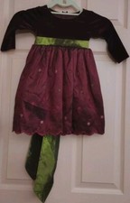 Pwe'a Pea Lilli Purple XL Polyester Rayon Girls Long Sleeve Dress
