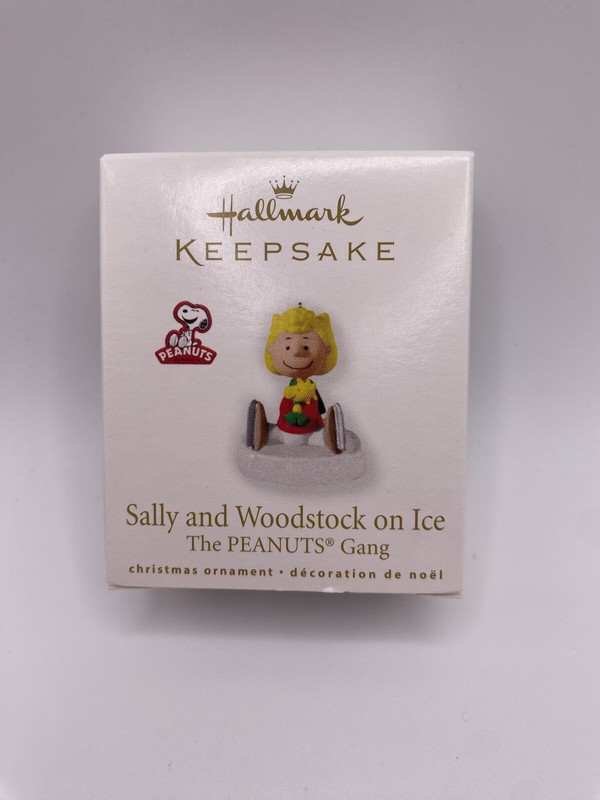 Hallmark Keepsake 2010 Ornament Miniature Sally And Woodstock On Ice- NEW- READ