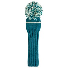 Sunfish teal and white knit wool driver golf headcover