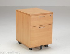 Lite 2 Drawer Mobile PedestaL Beech, White or Oak Finishes LOCKABLE