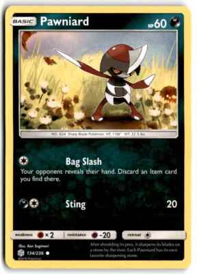 2019 Sun & Moon - Cosmic Eclipse Pawniard c Basic/Common #134