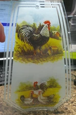 OK Lighting Replacement 24"Touch Glass Panels 1 pc. Chickens