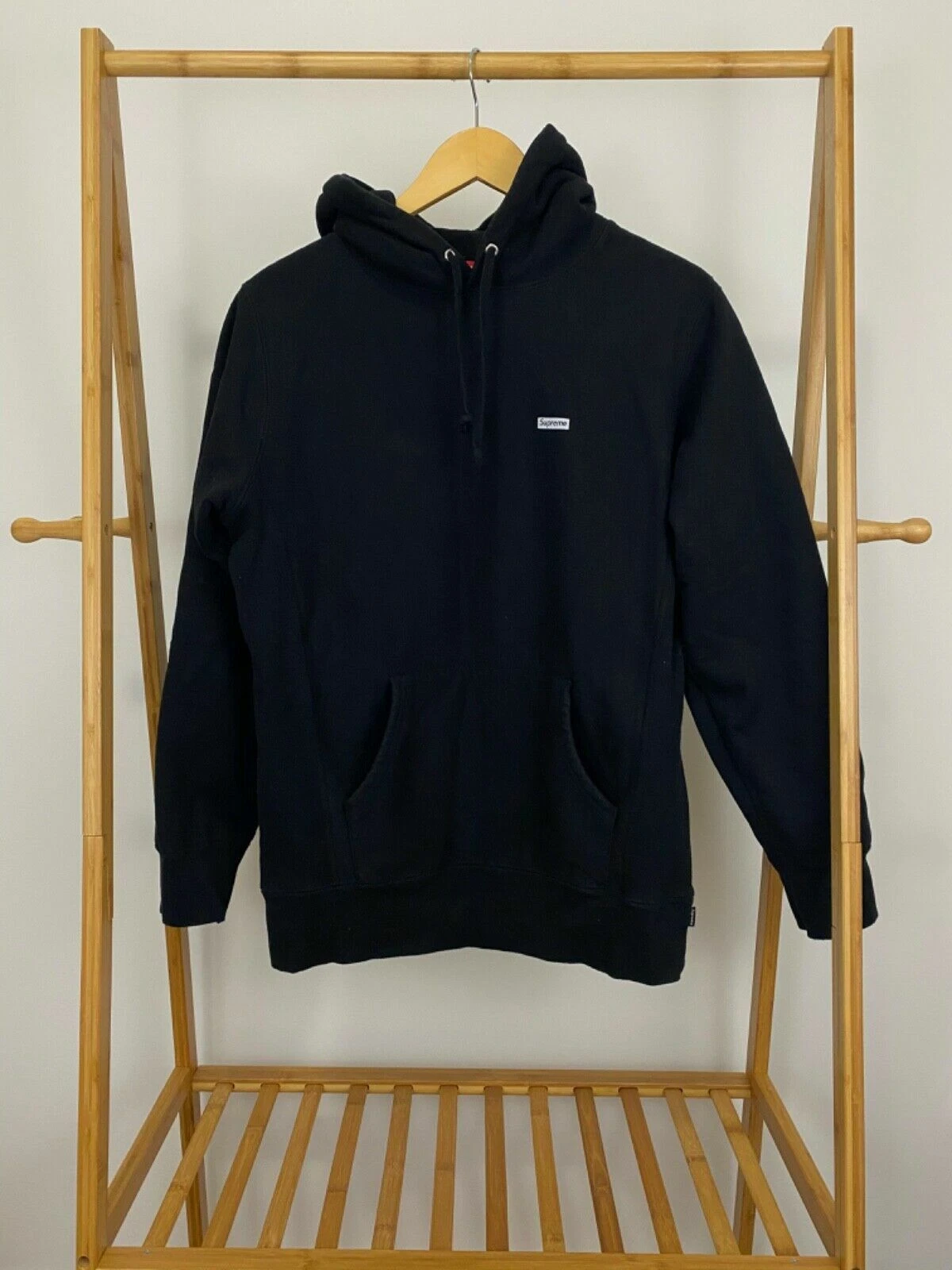 Sweat shirt à capuche tissé à l'envers noir Supreme Reflective petite boîte logo taille M