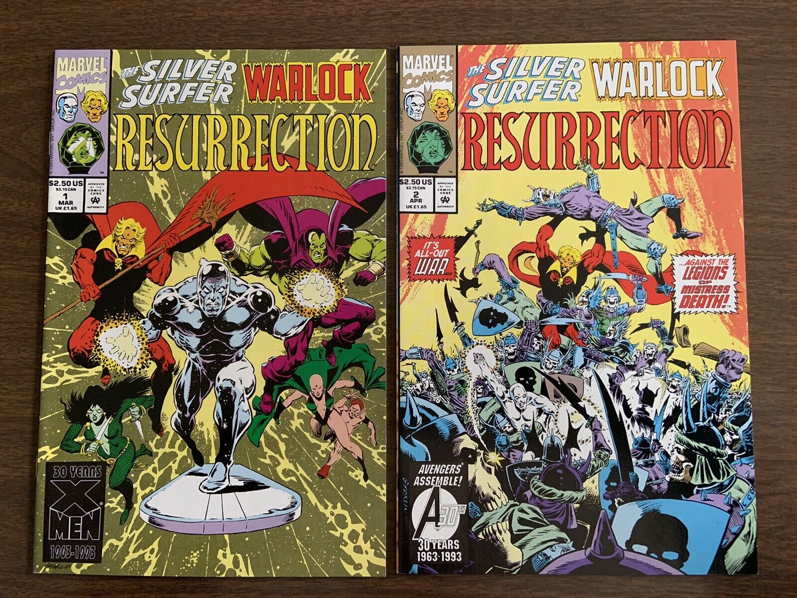 Silver Surfer/Warlock: Resurrection #1,2 (1993) Jim Starlin 1st Print 