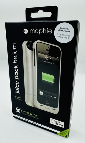 Mophie Juice Pack Helium Air Batt. Case for iPhone 5, 5s, SE (1st Gen) Silver - Picture 3 of 6