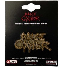 ALICE COOPER Metal Pin Badge: DRIPPING LOGO GOLD: Official Merch fan gift £pba