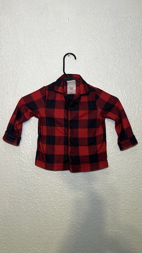 Wonder Shop rot und schwarz Flanell Schlaf Knopfleiste Hemd Gr. 18 Monate
