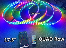 JHB 17.5" IP68 Dream Color CHASING FLOW QUAD ROW LED Wheel Rings Rim Lights Set