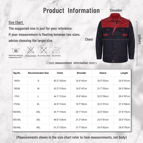 Women Men Long Sleeve Work Coat Pocket Shirts Workshop Mechanic Uniform Workwear - Bild 9 von 104