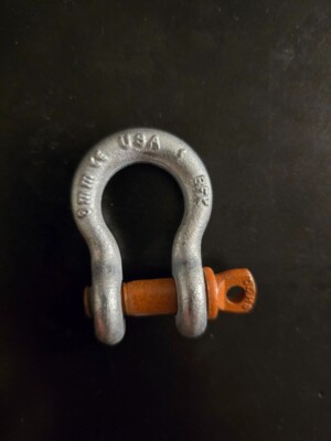 (2 Pk) Columbus McKinnon M646G  Shackle Screw Pin Galvanized, 1/4'' WLL 3/4 ton