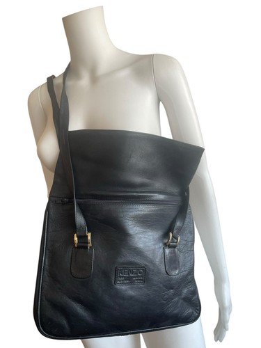 Rare 90s Kenzo Leather Bag Crossbody Two Ways to be Worn Handbag Birthday Gift - Bild 5 von 7