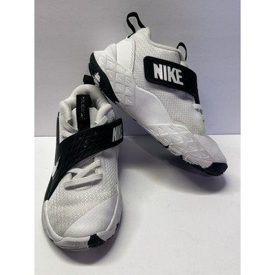 Nike Hustle D 12 Kids Basketball Shoes White Black HF6280-101 Size 12C
