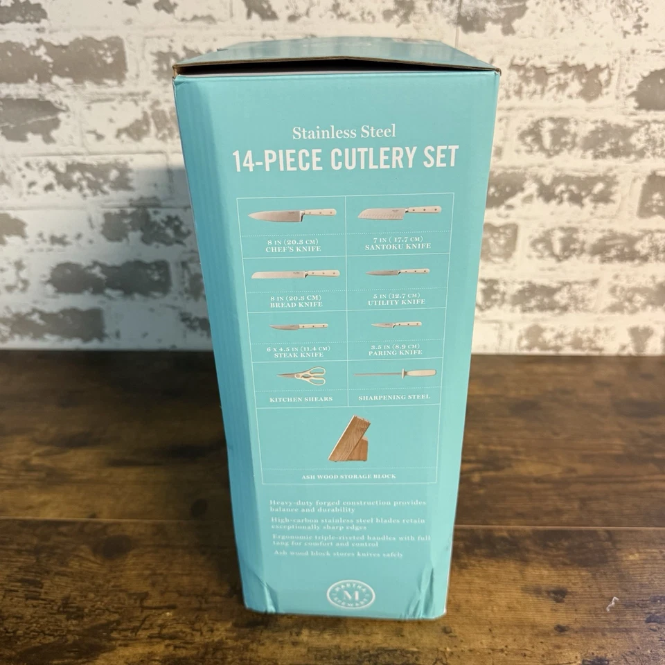 Juego de cuchillos cubiertos de acero inoxidable de alto carbono de 14 piezas MARTHA STEWART Eastwalk Foto 4 de 4