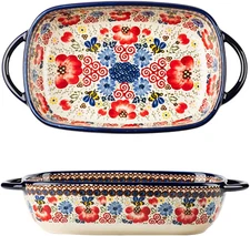 Vintage Flowers Style Ceramic Bakeware Casserole Dish Baking Pan Lasagna Pans