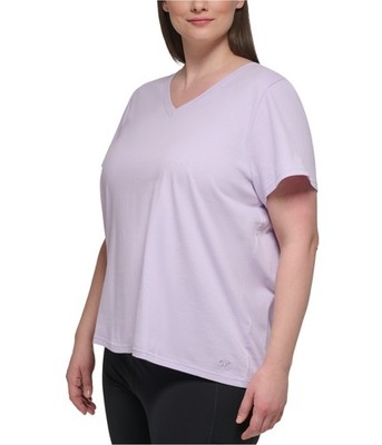 Calvin Klein Womens Solid Basic T-Shirt, ltpaspur, Plus Size, 1X