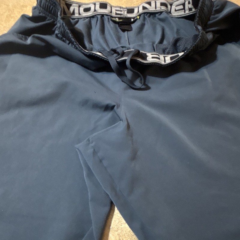 Under Armour Men's Track Pants L Regular Loose Drawstring Elastic Waist Blue