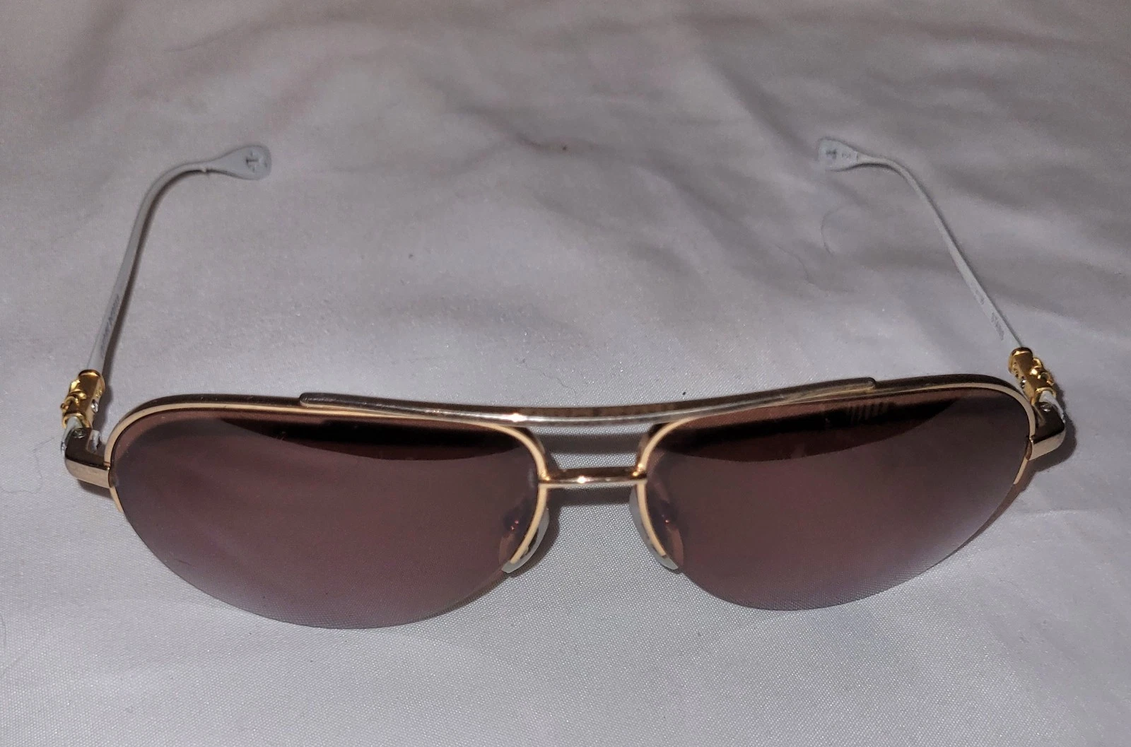 Chrome Hearts ‘Stains’ Ladies Gold/White Aviator Sunglasses 54-15-135 - SB2