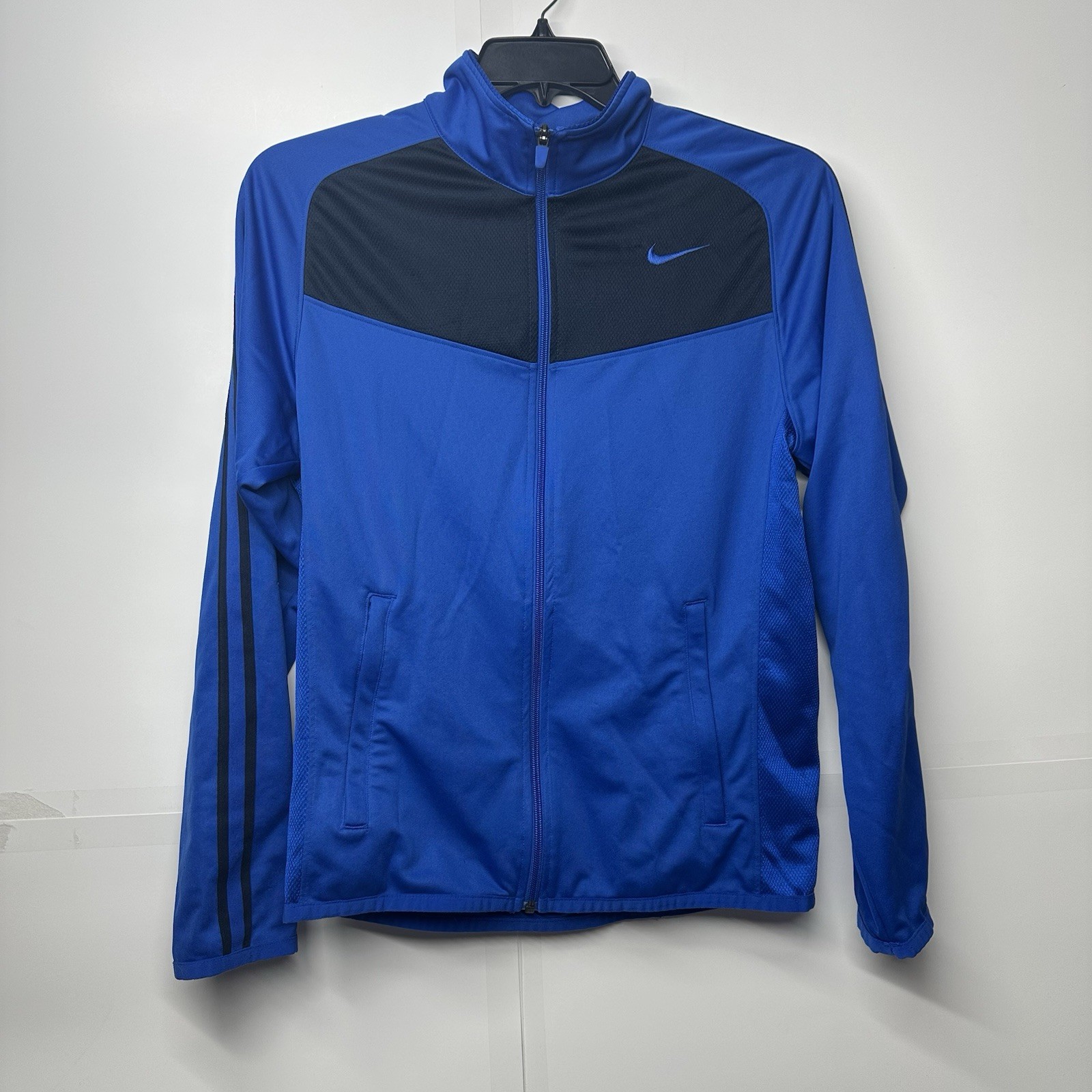Nike Women’s Small Full Zip Track Jacket Blue Black Athletic
