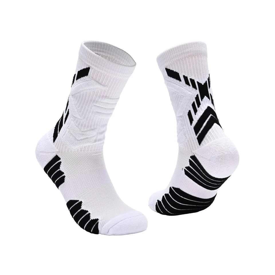 1/3 Pairs Athletic Cushioned Crew Socks, Athletic Running Socks Wicking Non-Slip - Image 3 of 4