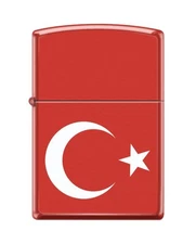 Zippo Lighter-Turkey Flag Red Matte Windproof Lighter #Z5442
