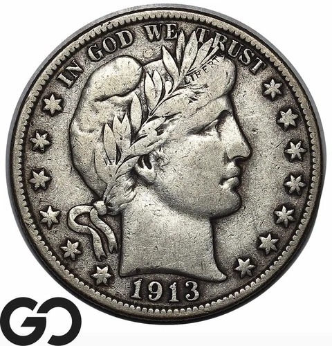 1913-S Barber Half Dollar, Choice Fine++/VF Better Date