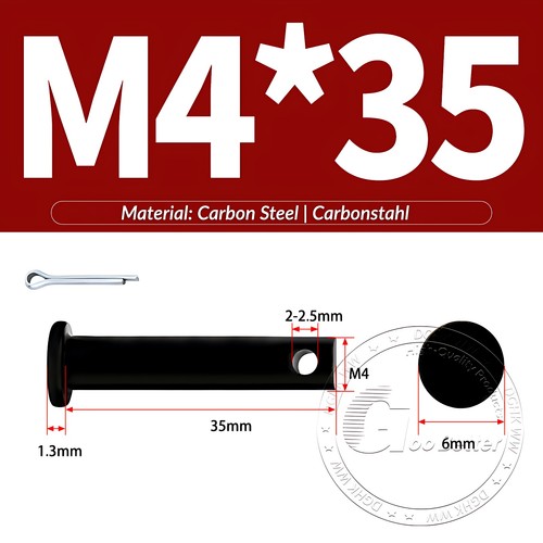 Pasador de horquilla negro pasador de bisagra pasador de retención pasador de aparejo métrico de acero al carbono M4-M30 - Imagen 14 de 201